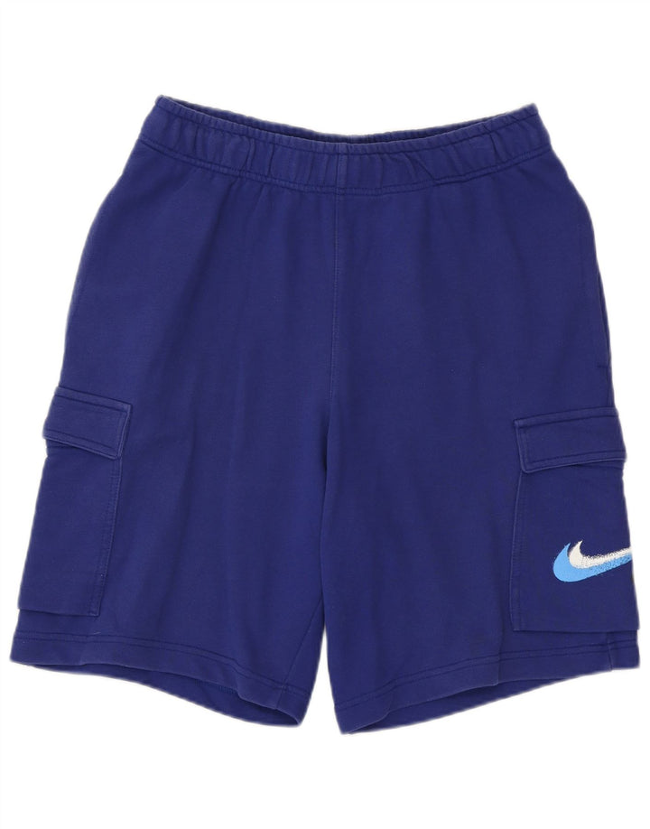 NIKE Herren-Sportshorts mit Grafik, Größe S, Blau, Baumwolle