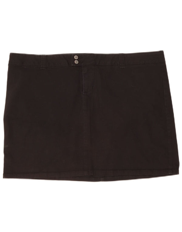 Dickies Damen gerader Rock US 22 3XL W44 schwarze Baumwolle