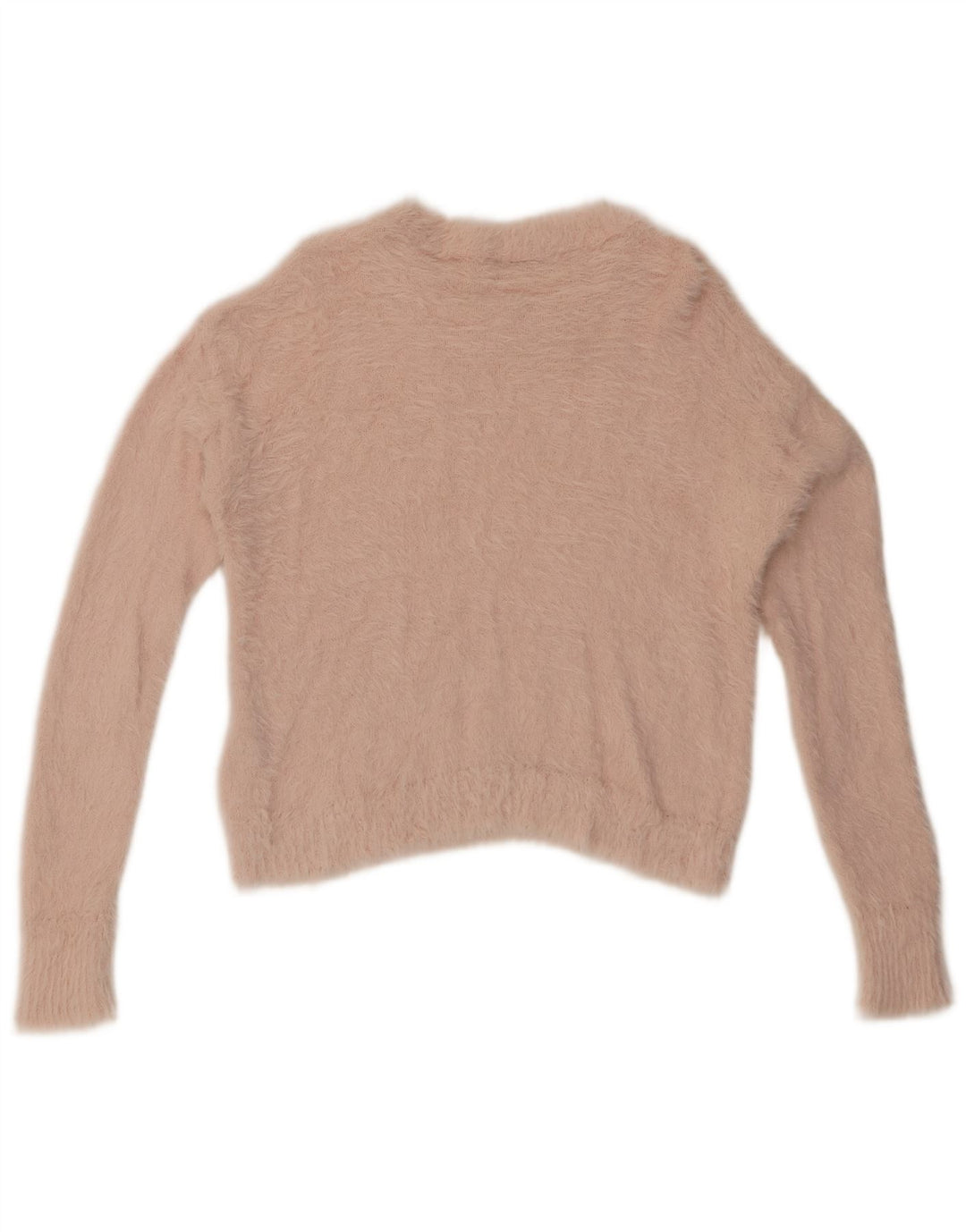 ZARA Damen Crop Crew Neck Pullover Pullover UK 10 Small Rosa Polyamid