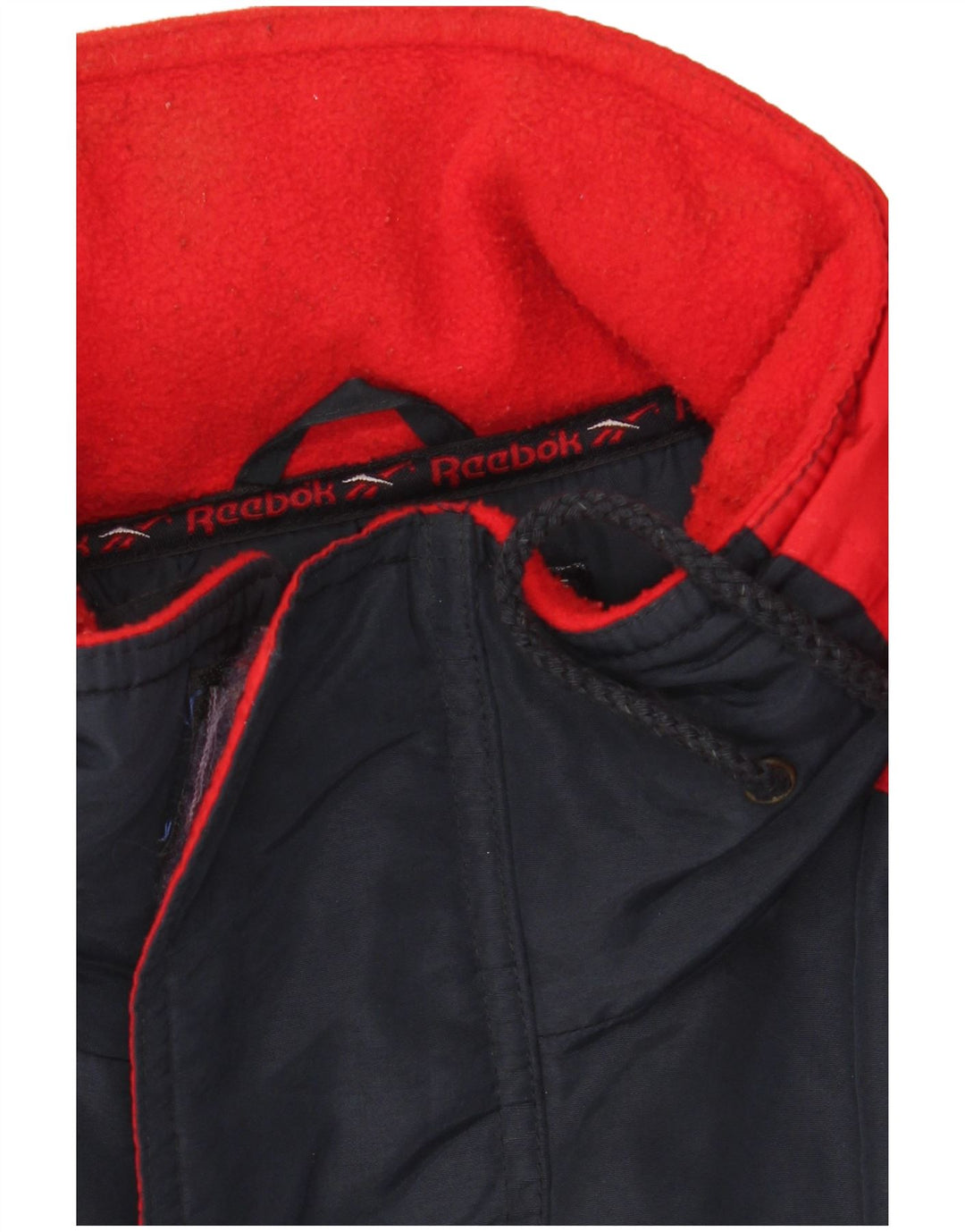Reebok Herren-Windbreaker-Mantel mit Kapuze, UK 40, Größe L, blau, Colourblock-Polyester