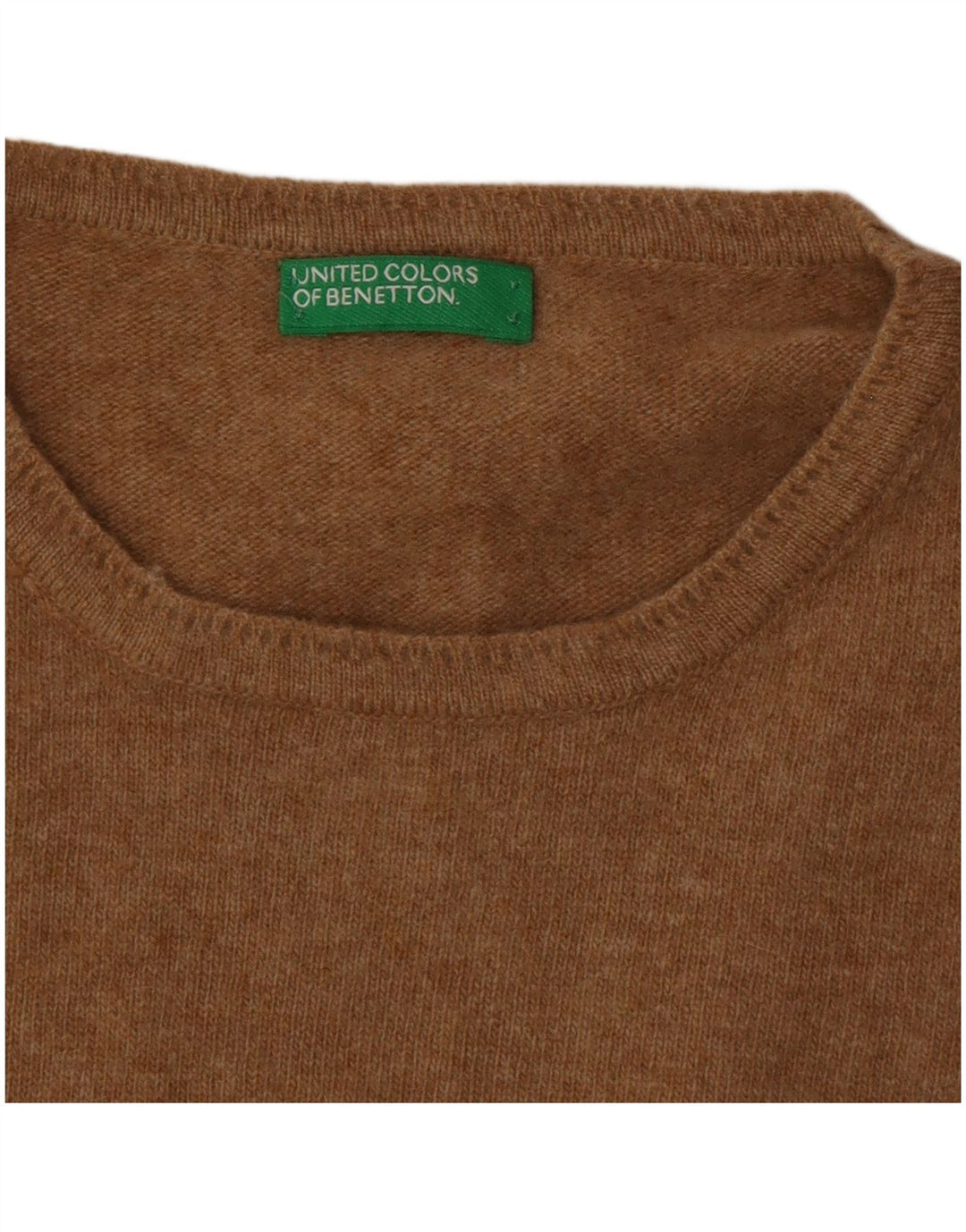 Benetton Herren-Pullover mit Rundhalsausschnitt, Mittelbraun