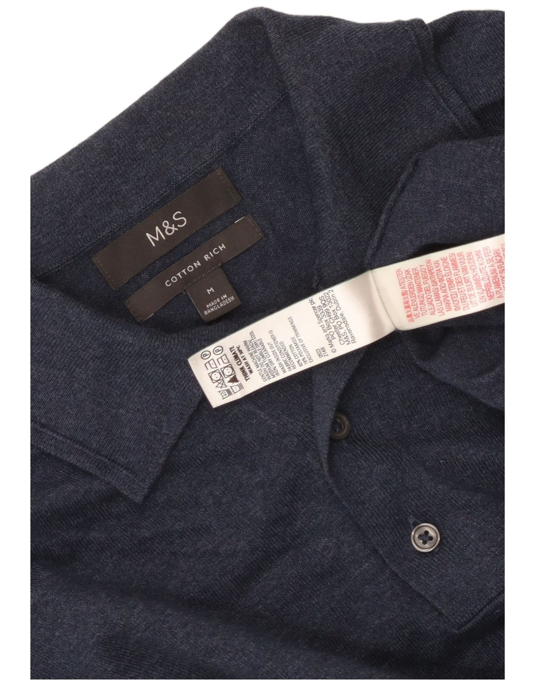 Marks & Spencer Herren-Pullover mit Rollkragen, mittelgroß, marineblau meliert