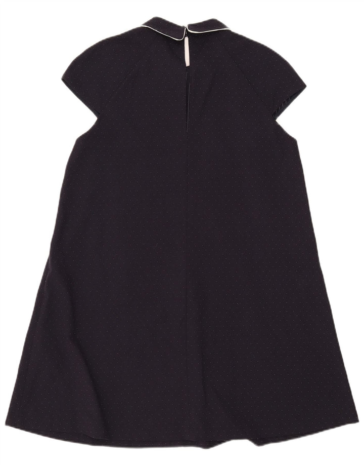 Zara A-Linien-Kleid für Damen, Größe 44, Marineblau, gepunktet, Polyester