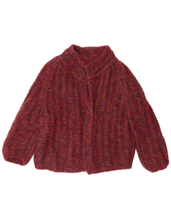 Vintage Damen Offener Cardigan Pullover UK 18 XL Burgund meliert