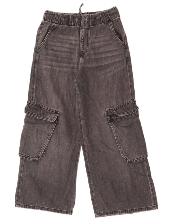 Zara Cargo-Jeans für Mädchen mit weitem Bein, 11–12 Jahre, W26 L25, graue Baumwolle