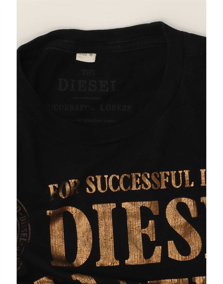 Diesel Herren Graphic T-Shirt Top Medium Schwarz