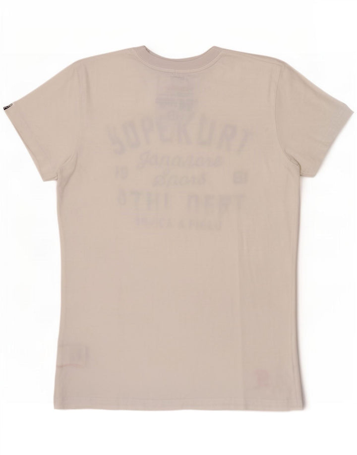 Superdry Herren Grafik-T-Shirt-Oberteil aus mittelweißer Baumwolle