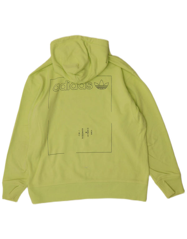 Adidas Damen Graphic Oversized Hoodie Pullover UK 10 Small Grüne Baumwolle