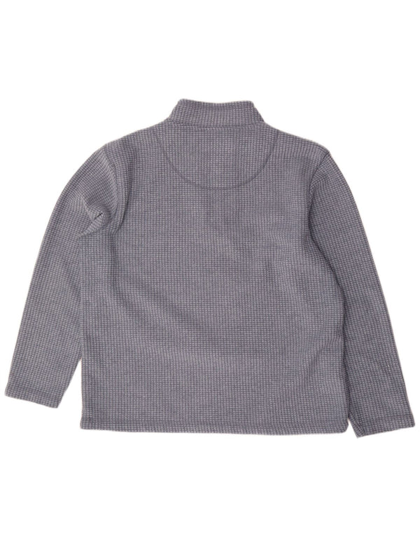 Weird Fish Herren-Fleecepullover mit Reißverschluss am Hals, 2XL, blau kariert, Polyester