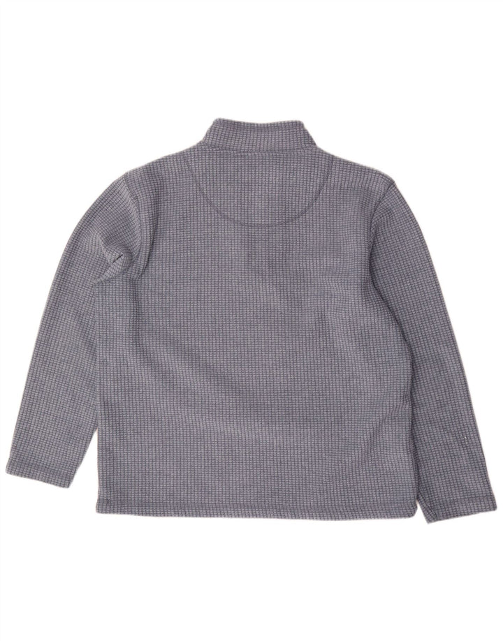 Weird Fish Herren-Fleecepullover mit Reißverschluss am Hals, 2XL, blau kariert, Polyester