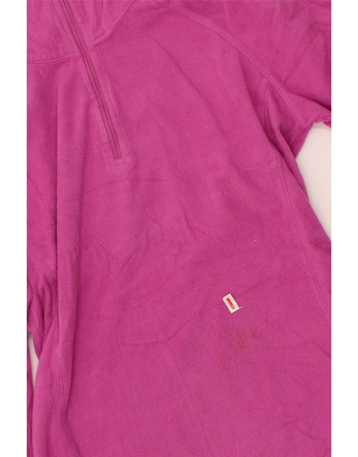COLUMBIA Womens Zip Neck Fleece Jumper UK 14 Medium Pink Polyester Vintage Columbia and Second-Hand Columbia from Messina Hembry 