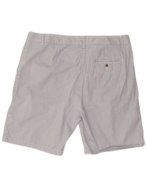 Marks & Spencer Damen Chinoshorts UK 18 XL W40 Blaue Nadelstreifen-Baumwolle