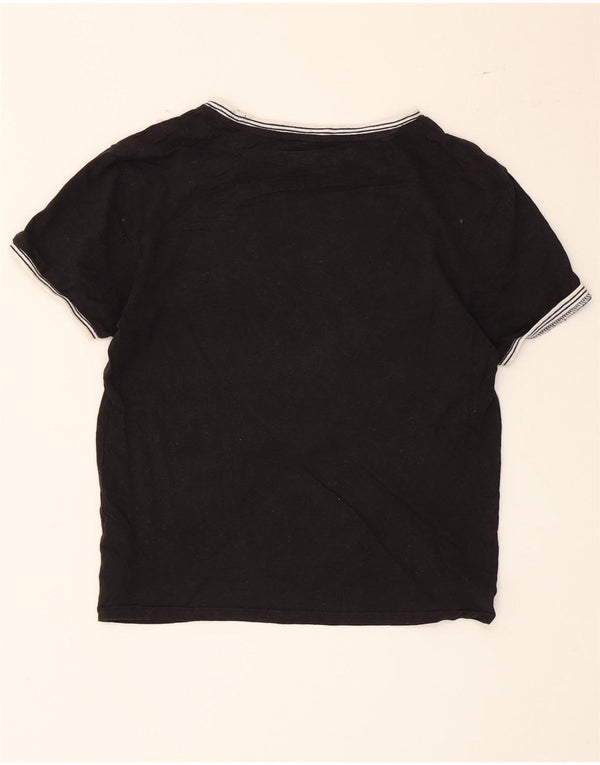 Jack Wills Damen Crop T-Shirt Top UK 8 Small Schwarz Baumwolle