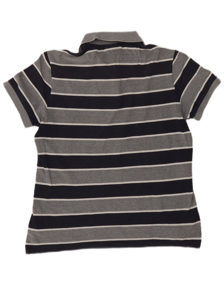 Lacoste Herren-Poloshirt mit normaler Passform, Größe 4, mittelgroß, marineblau, gestreift, Baumwolle