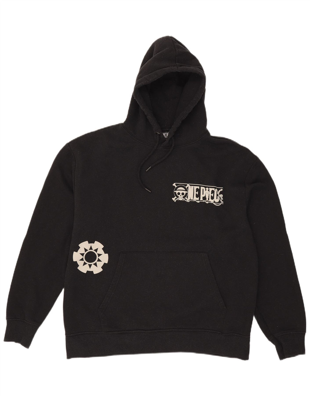 Pull & Bear Herren-Kapuzenpullover mit Grafik, XL, Schwarz, Polyester