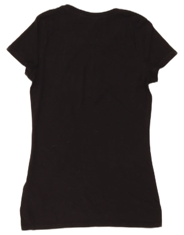 TOMMY HILFIGER Damen T-Shirt Top UK 12 Medium Schwarz Baumwolle