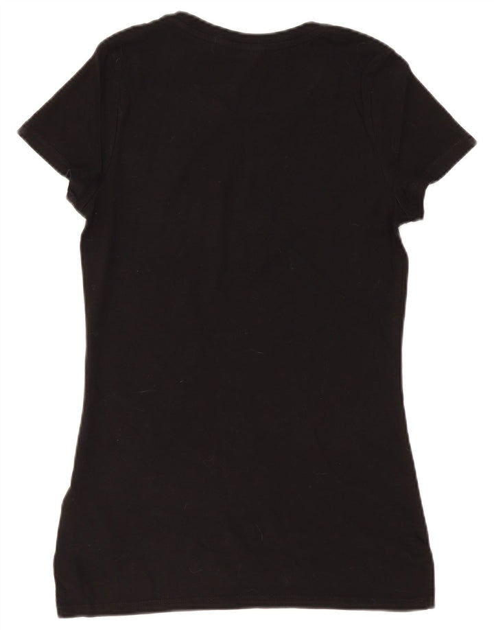 TOMMY HILFIGER Damen T-Shirt Top UK 12 Medium Schwarz Baumwolle