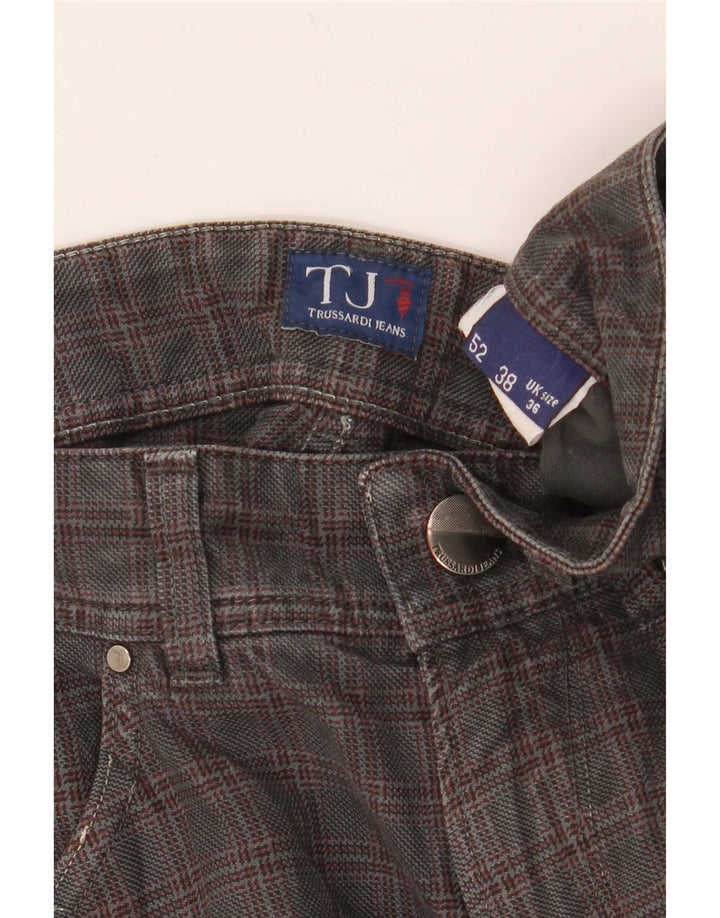 Trussardi Herren-Freizeithose, gerade, W36, L32, grau kariert