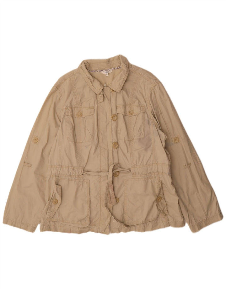 Marks & Spencer Damen Utility-Jacke UK 22 3XL Beige Baumwolle