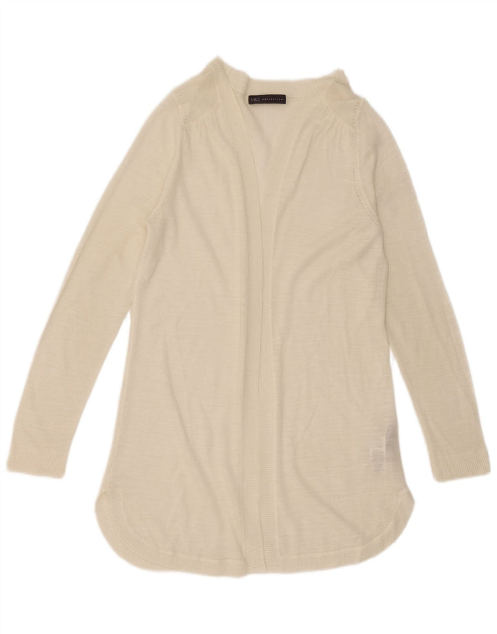 Marks & Spencer Damen Longline Open Cardigan Pullover UK 14 Mittelweiß