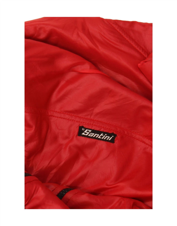 Santini Herren Bomberjacke UK 38 Mittelrote Colourblock-Wolle