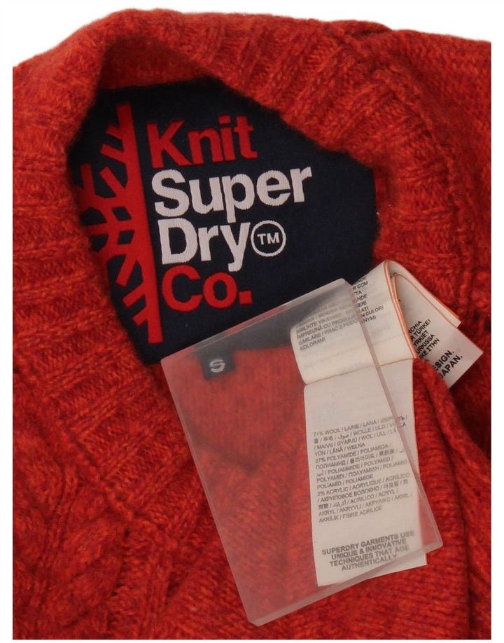 Superdry Damen-Pullover mit Rundhalsausschnitt, UK 10, kleine rote Wolle