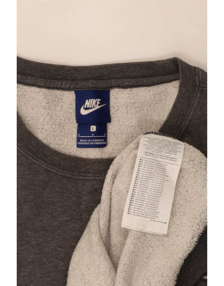 Nike Herren-Sweatshirt-Pullover, große graue Baumwolle