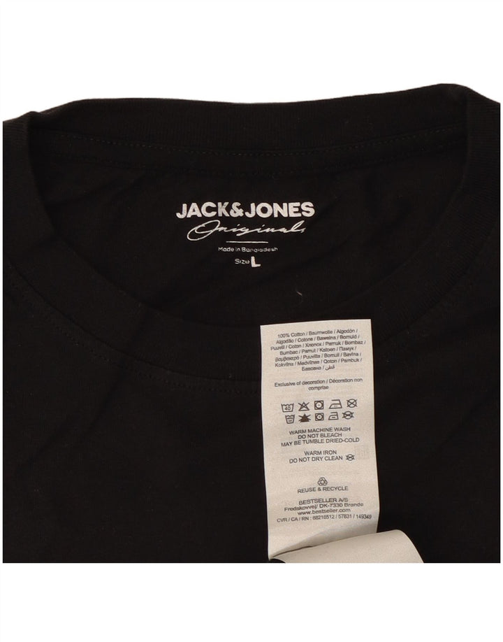 Jack & Jones Herren T-Shirt Top Large Schwarz Baumwolle
