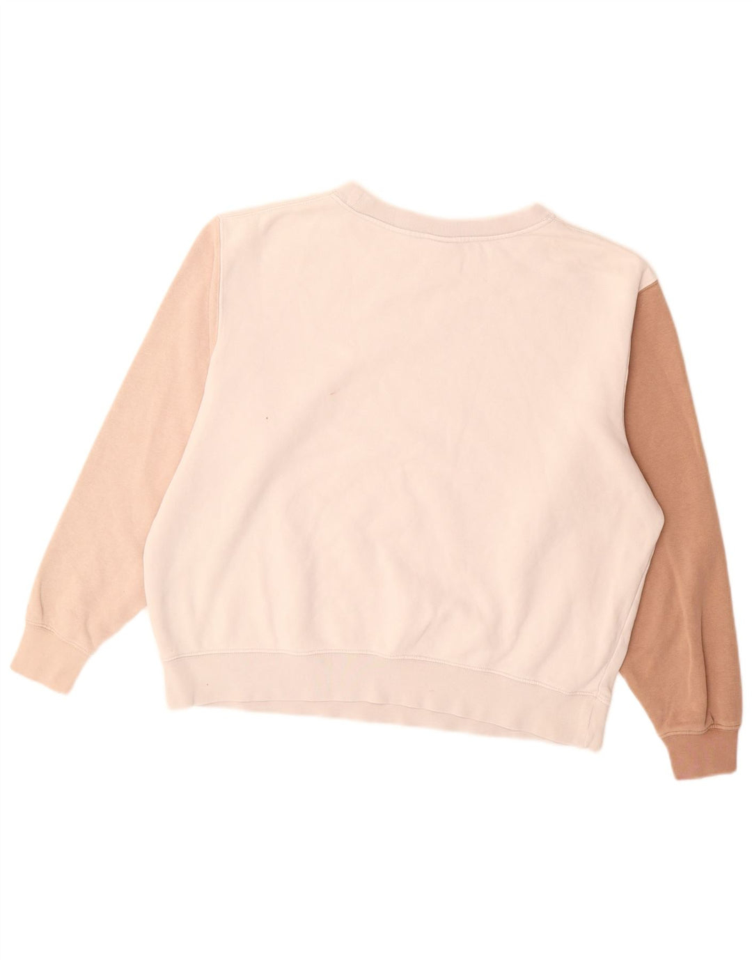 Nike Damen-Sweatshirt-Pullover UK 14 Mittelbeige Colourblock-Baumwolle