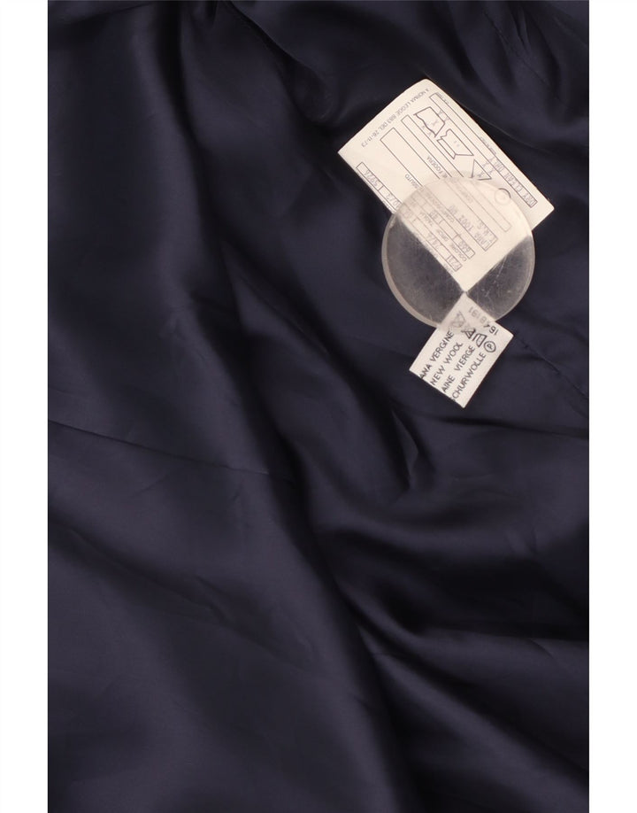 Vintage Damen 3-Knopf-Blazerjacke IT 48 XL Marineblaue Schurwolle