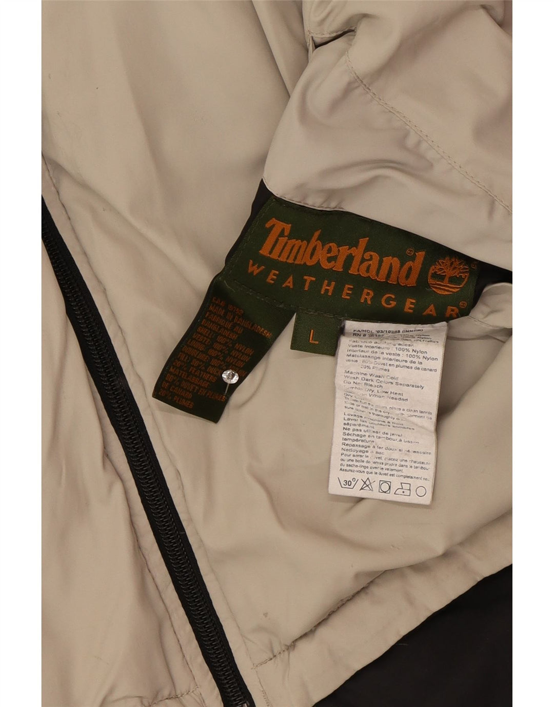 Timberland Herren Reversible Wattierte Jacke UK 40 Large Schwarz Nylon