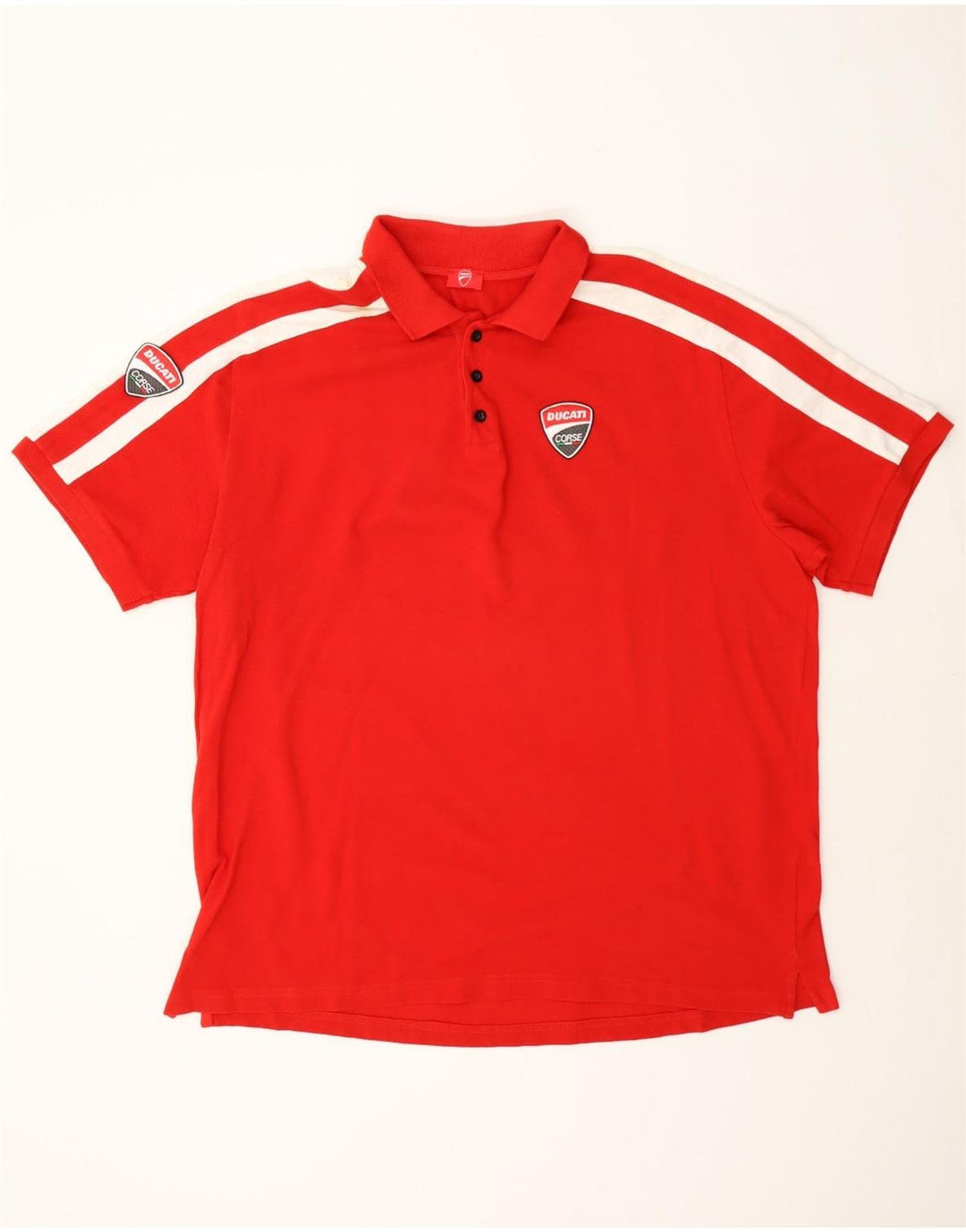 Ducati Herren-Poloshirt 2XL, rote Colourblock-Baumwolle