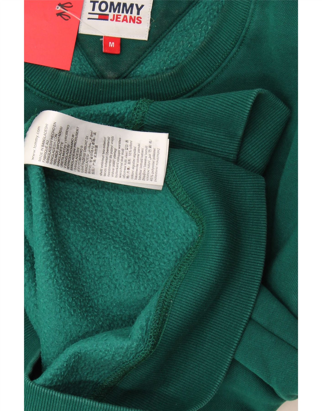 Tommy Hilfiger Herren-Sweatshirt-Pullover, mittelgrüne Baumwolle