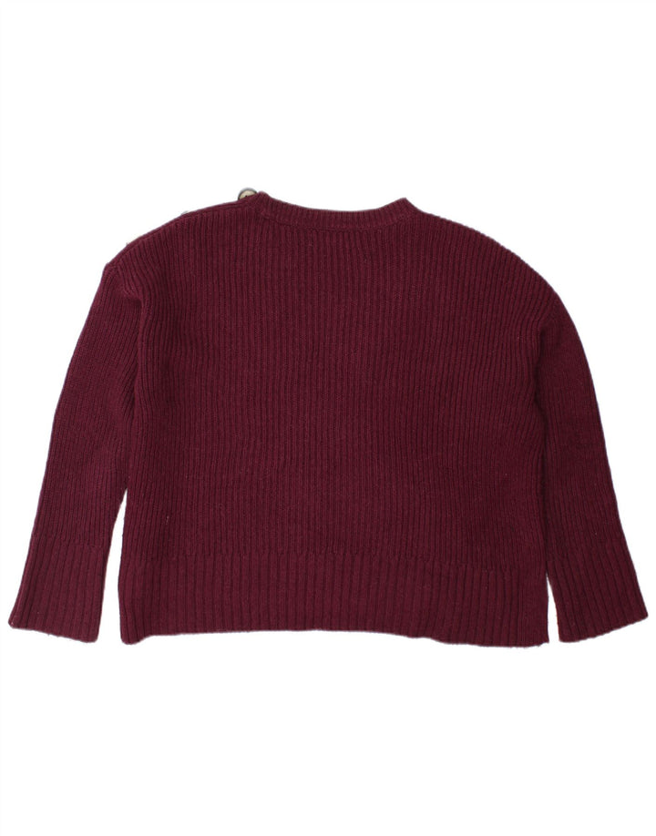 Marks & Spencer Damen-Pullover mit Rundhalsausschnitt, Gr. 12, mittleres Burgunderrot