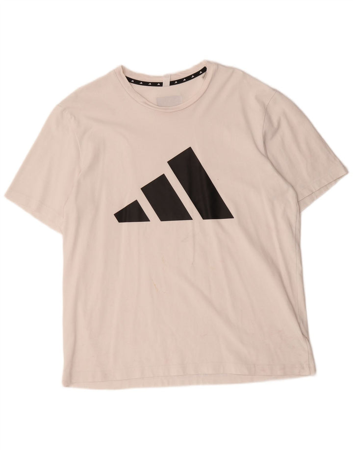 Adidas Herren T-Shirt mit Grafik, groß, aus weißer Baumwolle