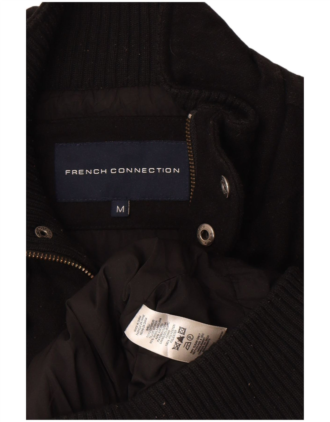 French Connection Herren Dufflejacke UK 38 Mittelschwarze Wolle