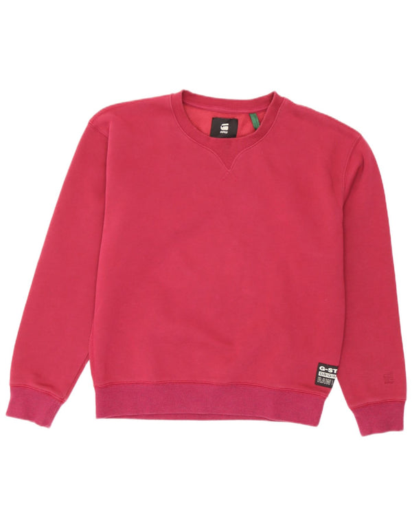 G-Star Damen Sweatshirt-Pullover UK 14 Medium Burgund Baumwolle