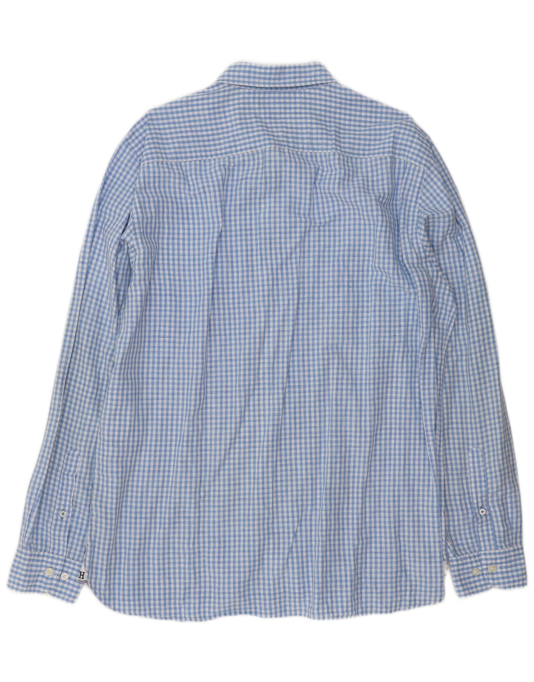 Tommy Hilfiger Herrenhemd XL, blaues Gingham-Leinen