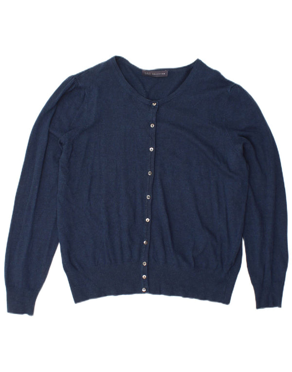 Marks & Spencer Damen Strickjacke Pullover UK 14 Large Marineblau