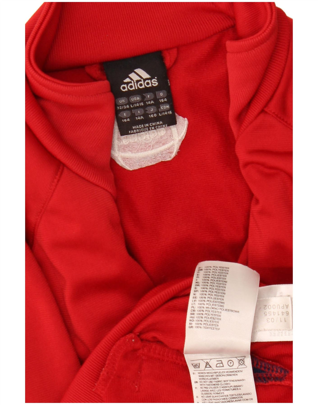 Adidas Jungen Grafik-Trainingsanzug-Top-Jacke, 13–14 Jahre, rotes Polyester