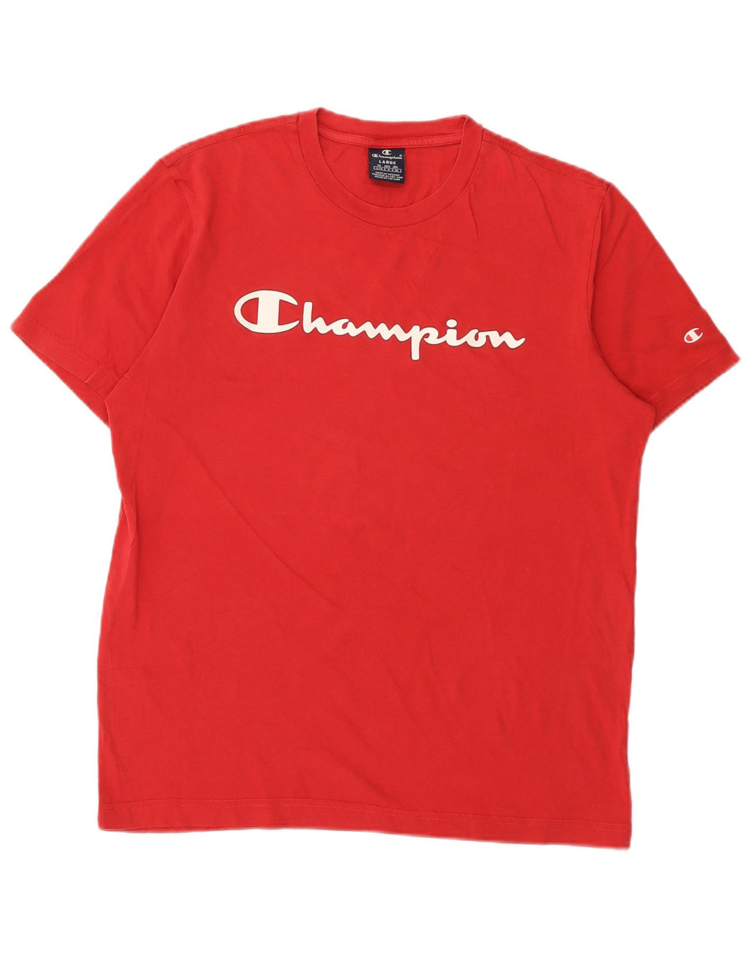 Champion Herren T-Shirt mit Grafik, Größe L, Rot