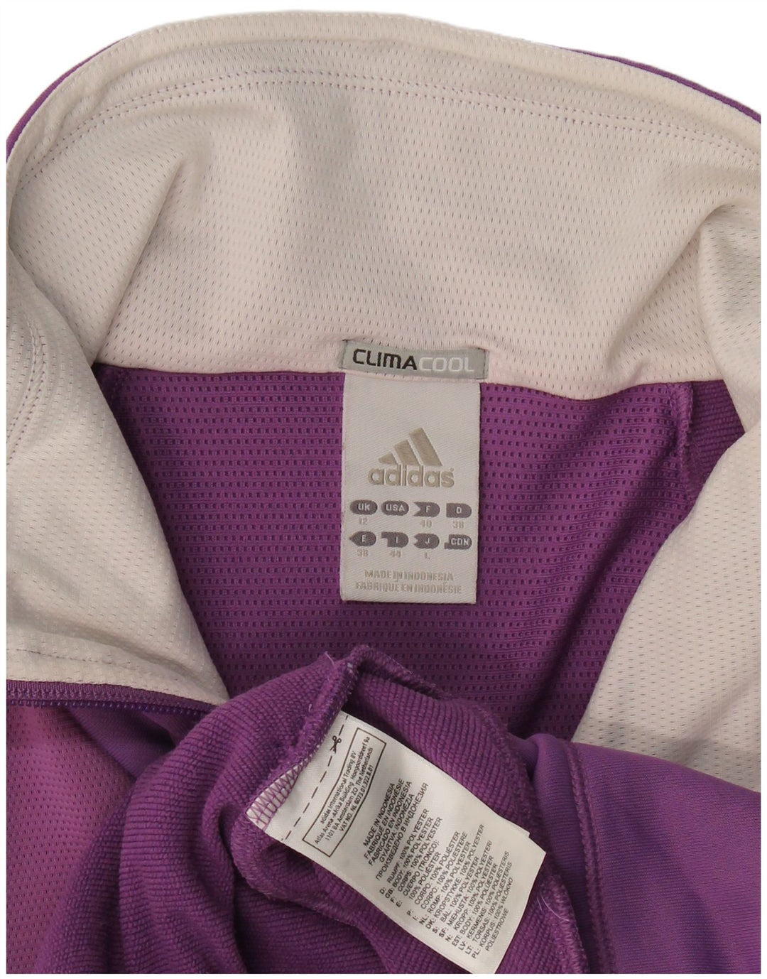 Adidas Damen Climacool Trainingsanzug Top Jacke UK 12 Medium Lila