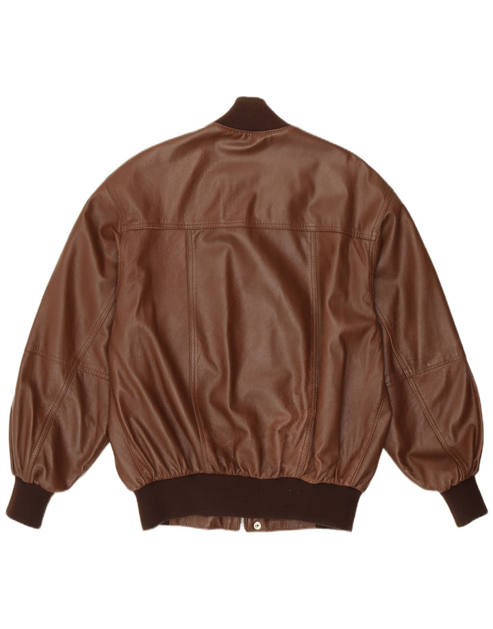 VINTAGE Herren Lederjacke UK 36 Kleines braunes Leder