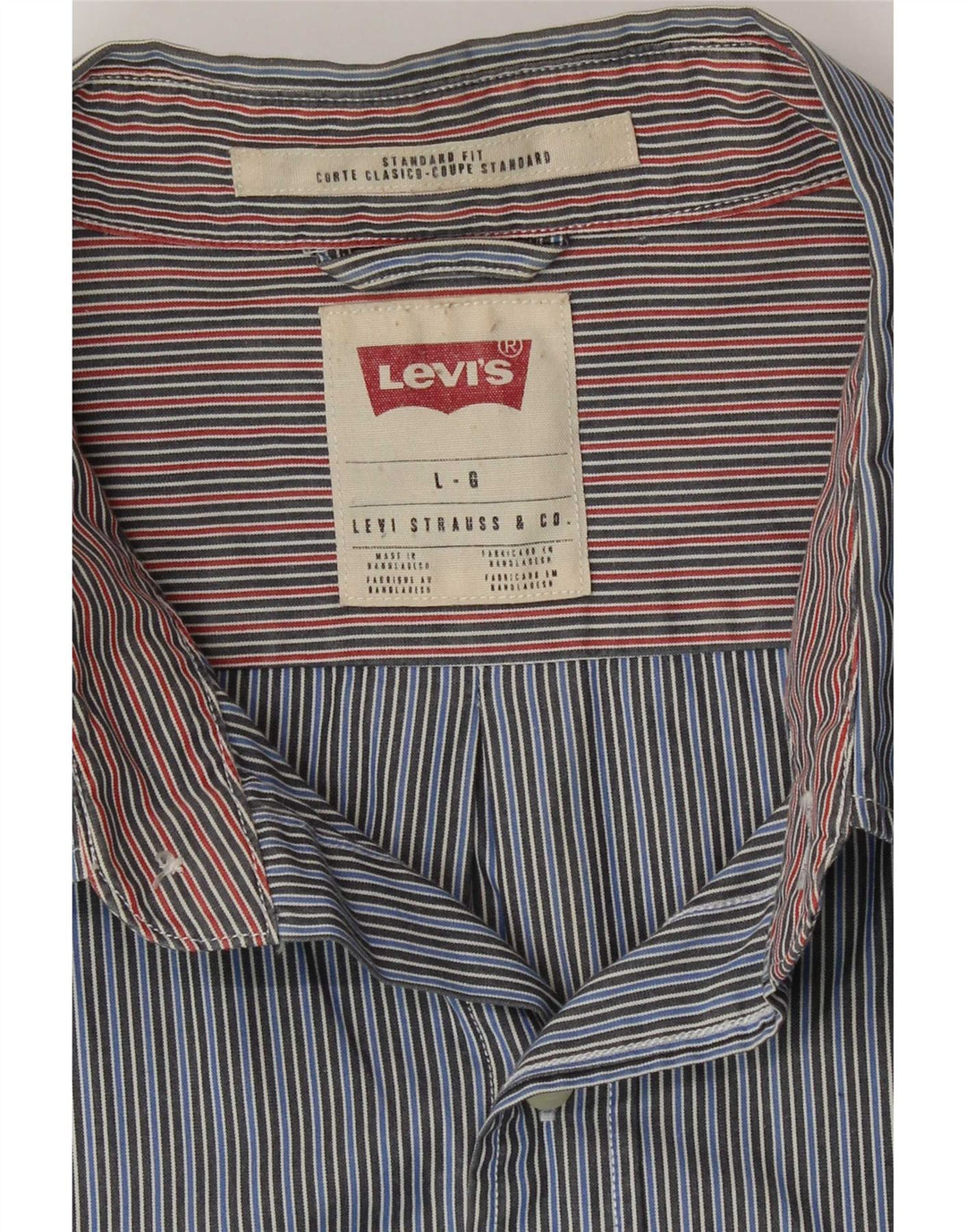 Levi's Herren-Hemd in Standard-Passform, groß, blau gestreift