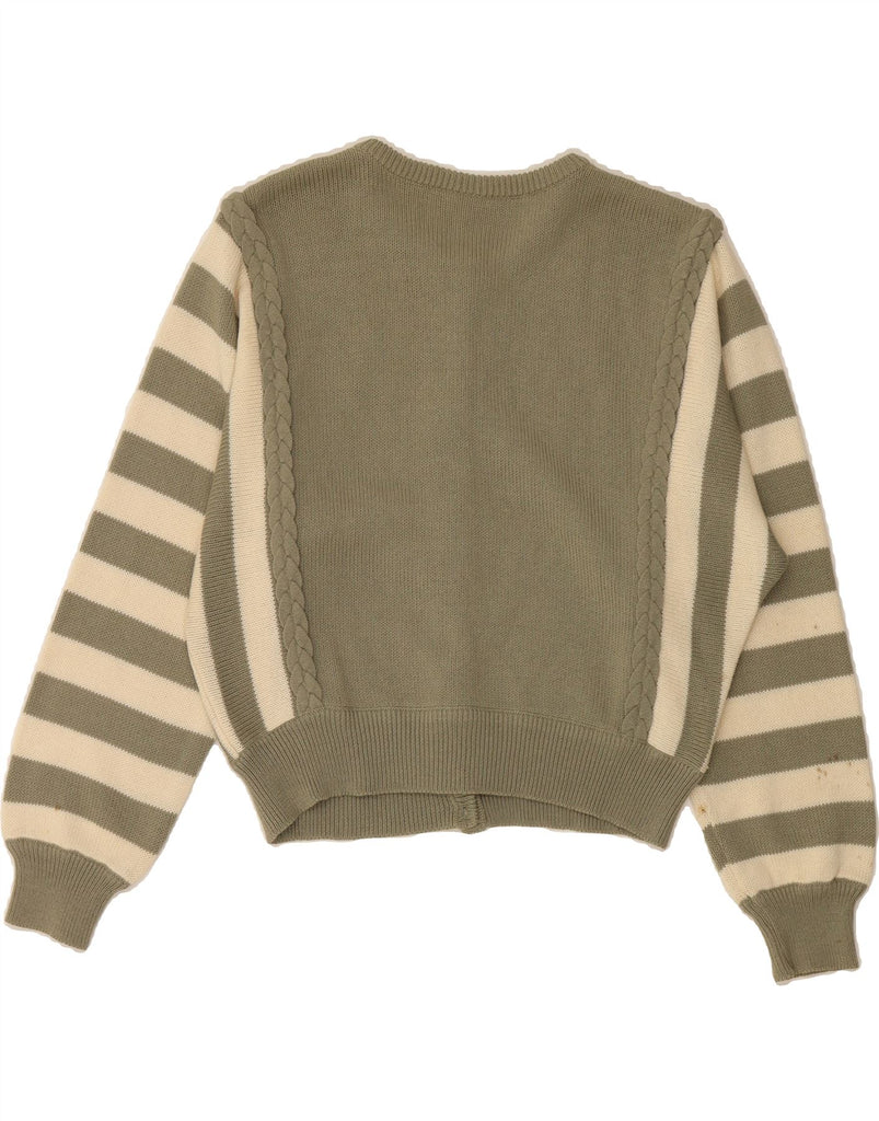 BASLER Womens Cardigan Sweater UK 18 XL Green Striped Wool Vintage Basler and Second-Hand Basler from Messina Hembry 