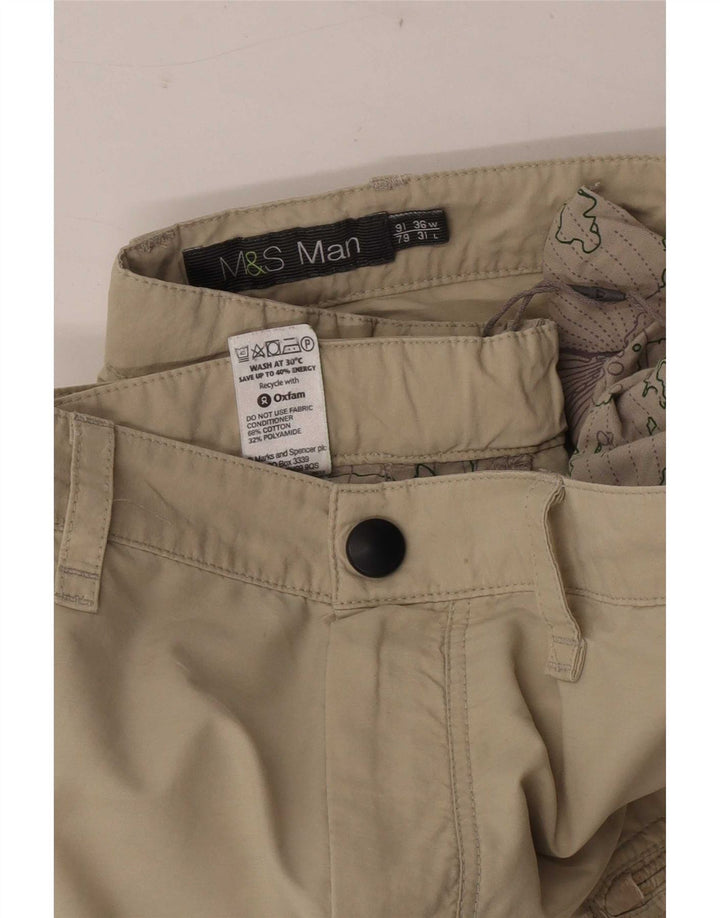 Gerade Herren-Cargohose von Marks & Spencer, W36, L31, Beige, Baumwolle