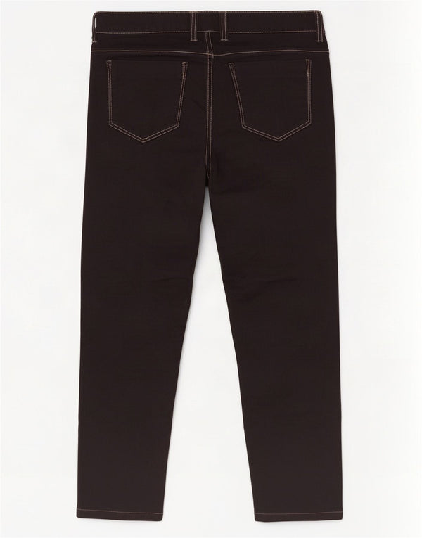 Benetton Damen Crop Slim Jeans IT 46 Large W34 L25 Schwarze Baumwolle