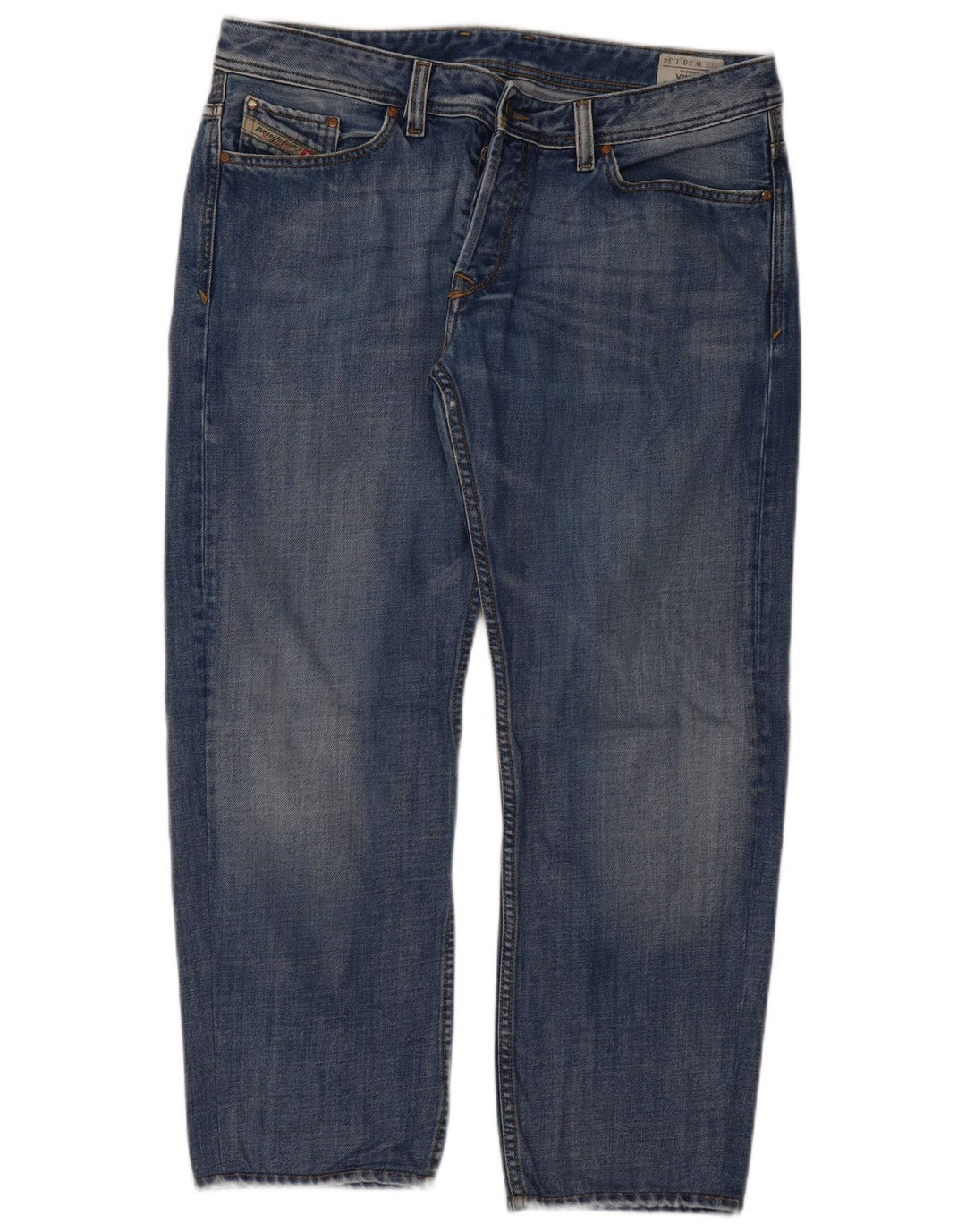 DIESEL Herren Viker Straight Jeans W38 L28 Blaue Baumwolle