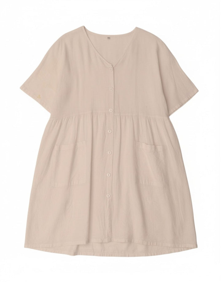 SHEIN Womens Longline Tunic Top UK 16 Large White Linen