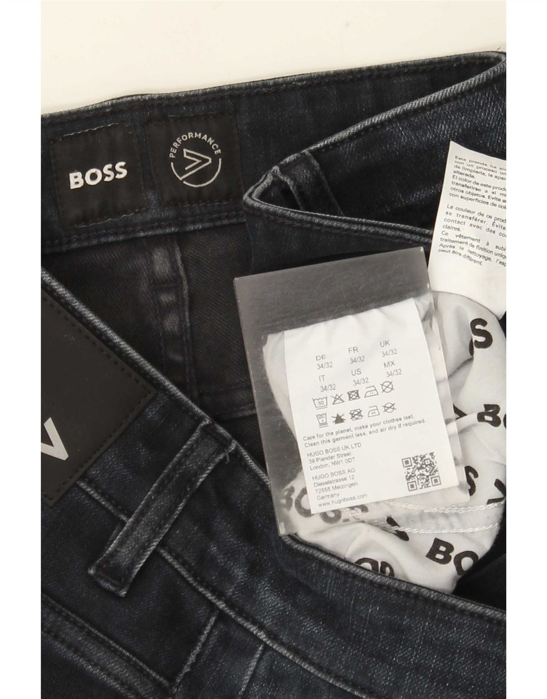 HUGO BOSS Damen Slim Jeans W34 L32 Marineblaue Baumwolle